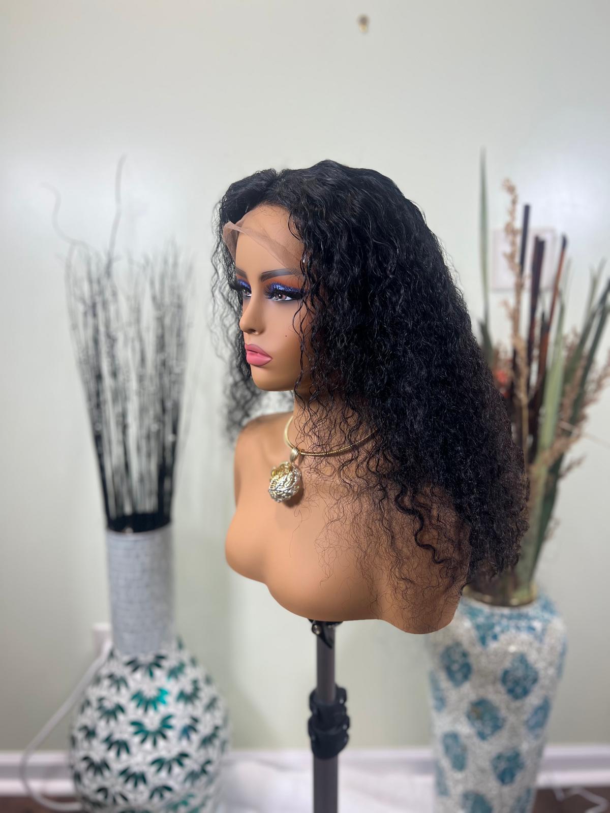 100% Brazilian Human Hair Water Wave Wig 13x4 Frontal